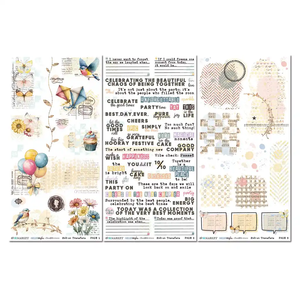 49 & Market Glimmer and Glee Essential 6 x 12 Rub-On Transfer Set